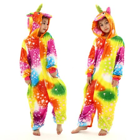 80-150cm Vinter Dalmatiner Pyjamas Barn Panda Dinosaurie Jumpsuit Unicorn Kigurumi Onesie för Pojkar Flickor Halloween Kostym