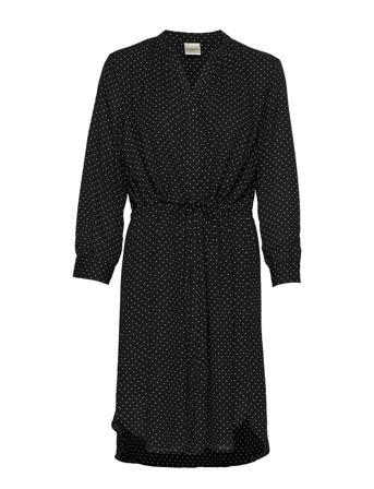 Slfdamina 7/8 Aop Dress Knelang Kjole Svart Selected Femme
