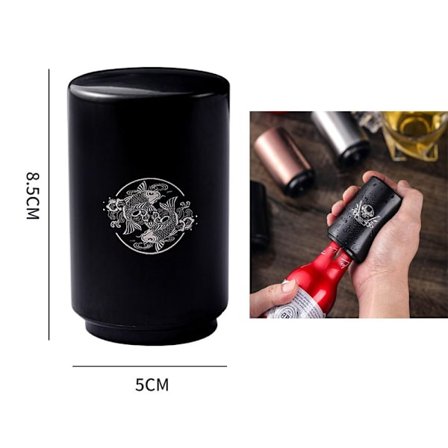 Enkelt stykke (sort) rustfrit stål trykflaskeåbner, ølgave f