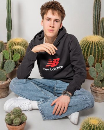 New Balance New Balance FT Stacked Logo Hoodie Svart Hettegensere/Hoodies Gutt - Kids Brand Store