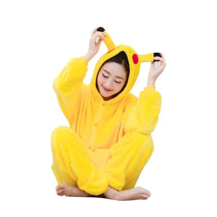 Familie Halloween Cosplay Kostyme Dyr Gul Anime Pyjamas Vinter Varm Tegneserie Nattøy Matchende Klær Mamma Barn Onesie Gold 4T