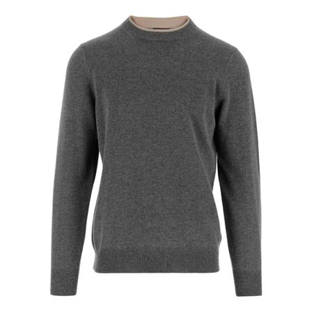 Peserico Round-neck Strik Grå, Herre Strik, Størrelse: 2XL