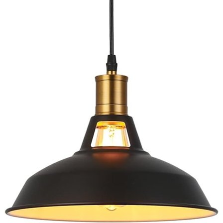 Metal Retro Pendellamper Industri Edison Enkelhed Vintage Lysekrone Loftlampe Pendellampe med Skinnende Metal Skygge Nordisk Stil