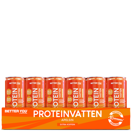 Better You 24 x Proteinvatten 330 ml Koffein Apelsin