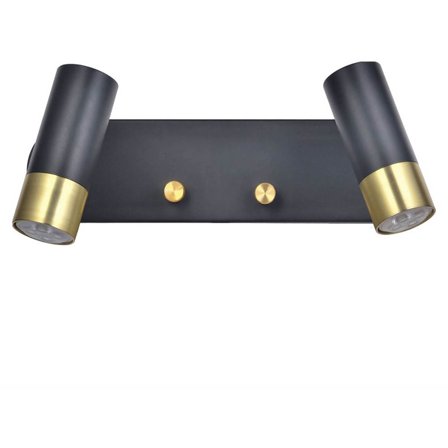 Oriva - Vegglampe 2xMini Sv./mäss. 49623-80-50 Svart