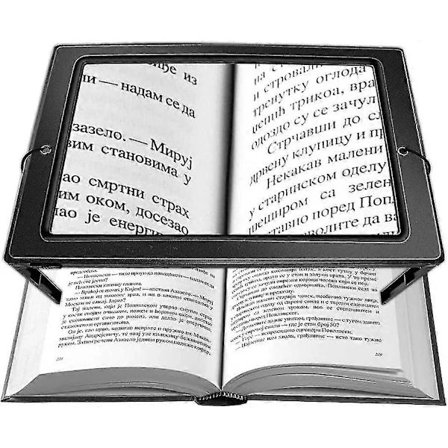 Lukulasit, 3x suurennus A4 suorakulmainen valaistu suurennuslasi 4 kirkkaalla LED-valolla Suuri koko sivun valaistu suurennuslasi