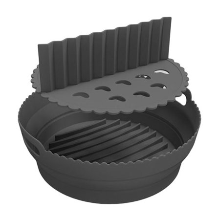 Silikone Airfryer Bageplade Rund Airfryer Mad Multifunktionel Ovnform Sort_qcx