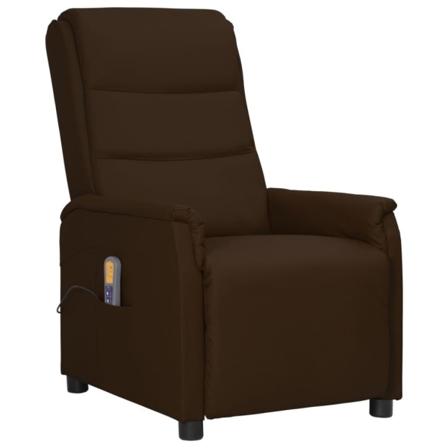 Vidaxl Massagefåtölj Med Uppresningshjälp Brun Konstläder Brun