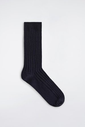 COS Homme Chaussettes En Soie Côtelée in Bleu