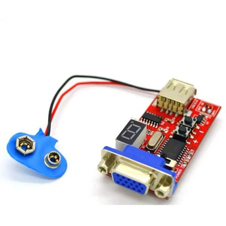 DC 9V/DC 7-12V VGA-generator tester LCD 15 udgangssignaler USB-batteri dobbelt strømforsyningsmodul med 15 forskellige signaler
