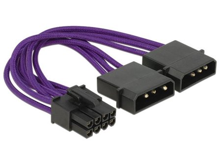 Delock strømadapter - 4-pin intern strøm til 8-pins PCIe-strøm - 15 cm