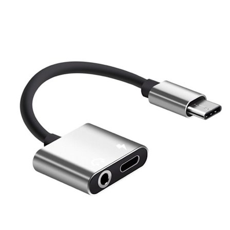 Adapter USB-C - 3.5mm - USB-C Charge & listen - Silver