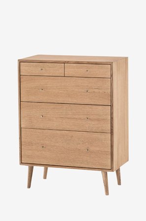 Torkelson - Kommode Scandi 3+2 skuffer - Natur - Kommoder - Fra Homeroom