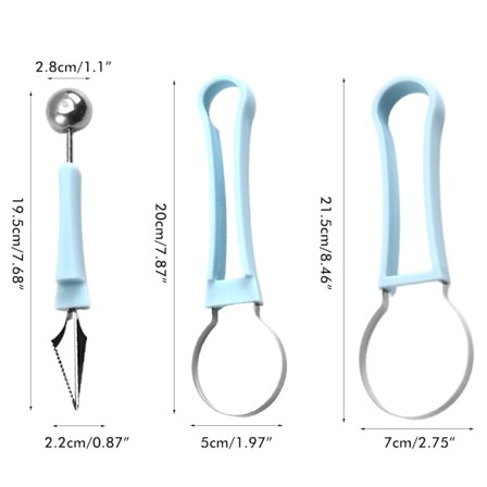 Melonipallokauhasetti Monitoiminen Ruostumaton Teräs Hedelmä