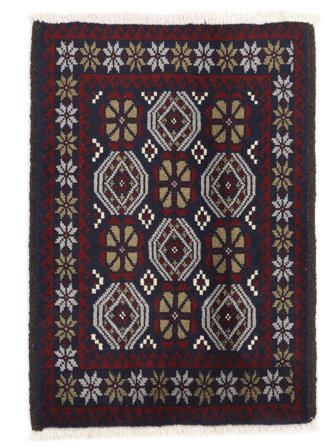 63X90 Tapis D'orient Baloutche Noir/Marron (Laine, Perse/Iran)