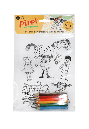 PIPPI Pippi-klistermärken att färglägga Skapa & pyssla Unisex ONESIZE