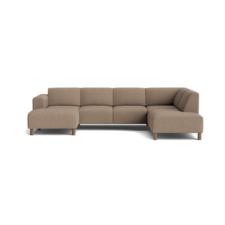 Toledo U-Form Sofa, links, Loop Dunkelbeige, moderne Wohnlandschaft, gemütliche Polsterecke für das Wohnzimmer, zeitloses Design, 78cm Höhe.