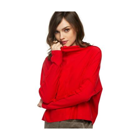 fadd Bluza dzianinowa z ozdobnymi szwami, kobieta, XS/S, Czerwony