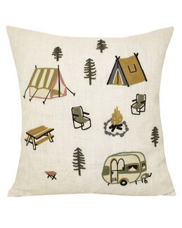 Tyynynpäällinen Camping brodeerattu kuvio 1 kpl Multi