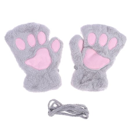 e Cat Paw fingerlösa handskar Varm mjuk plysch fingerlös handske