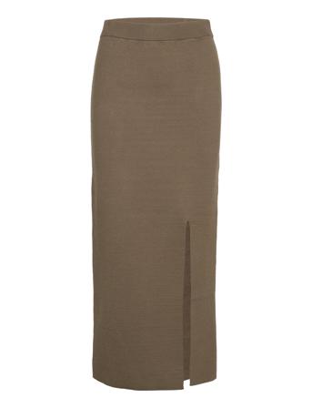 Talligz Hw Long Skirt Langt Skjørt Brun Gestuz