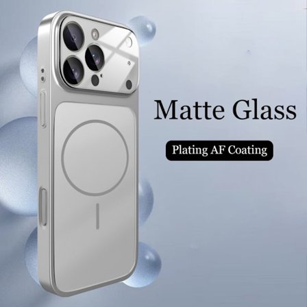 Glas Nano Mat Etui Til iPhone 17 Air 16 15 14 13 Pro Max 17Pro Magnetisk Til Magsafe Trådløs Opladning