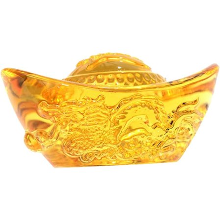 Kristall Lyckobringande Ingot Kristallfigurer Feng Shui Kristall Yuan Bao Kristallskärning Ingot Guldton Ingot Draken Yuan Bao Dekoration Ornament 