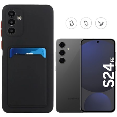 Samsung Galaxy S24 FE mobilcover med kortlomme sort