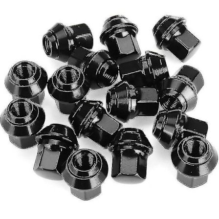 16 stk. HJULMØTTER - TIL FORD FIESTA SORT LETMETAL MK4 MK5 MK6 MK7 MK8 (M12x1.5)