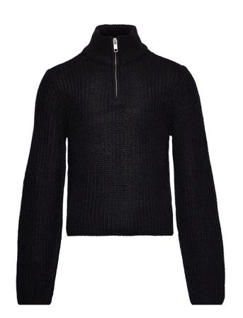 Kogbella Nicoya L/S Zip Pullover Bo Knt Pullover Striktrøje Sort Kids Only