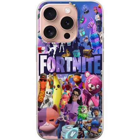 Yhteensopiva Puhelinkuori Apple iPhone 16 Pro Fortnite kollaasi Victory Royale hahmot skins aarteet värikäs Fortnite pelaamisen suunnittelu