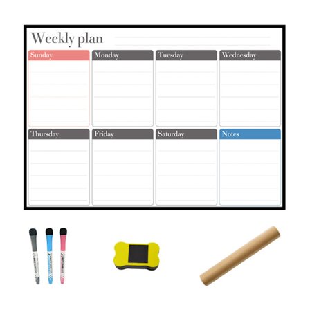 A3 Magnetic Weekly Planner Whiteboard Jääkaappimagneetti Päivittäinen viestipiirros Jääkaappitiedote Huomautuksia