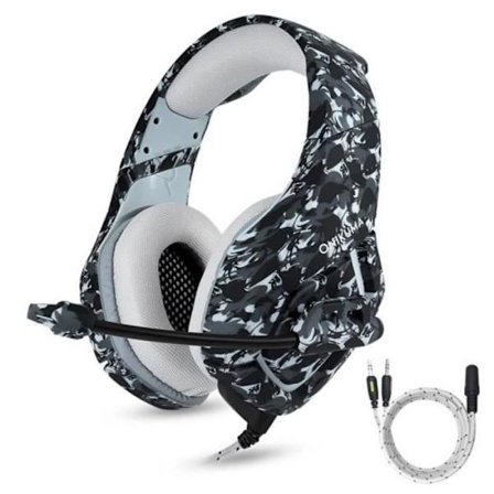 Gaming Headset - TECH DISCOUNT - Kamouflage - Mikrofonsdämpning - Stereo - Trådad