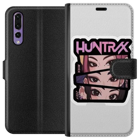 Yhteensopiva Lompakkokotelo Huawei P20 Pro K-pop-inspiroitunut futuristinen tyttöryhmä neonvaloissa ja kosminen sci-fi-kohtaus