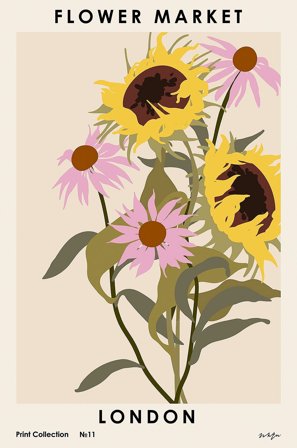 Pelcasa - Poster Flower Market. London - Beige - Postere - Fra Homeroom