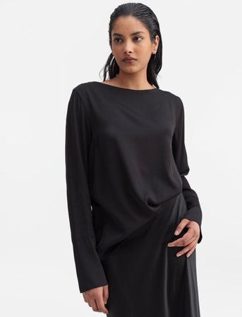 Ahlvar Gallery Kelly Silk Blouse - Black - XS