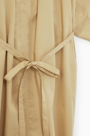 COS Women's Oversized Cotton Midi Dress in Beige