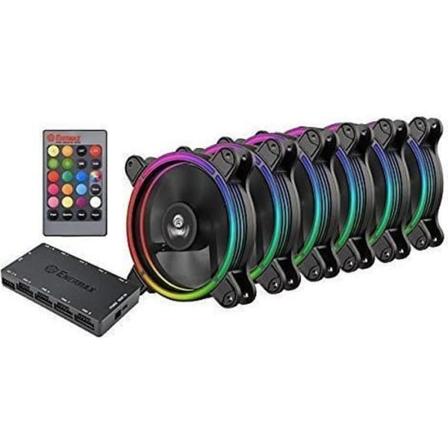 ENERMAX-paket med 6 TBRGB-chassifläktar - 120 mm - RGB Sync Ready med 3-i-1-fjärrkontroll