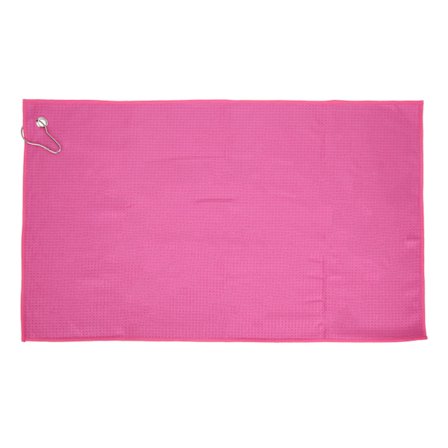 Mikrofiber Vaffel Golf Håndklæde Rengør Køller Bolde Hænder Rengøringshåndklæde med Karabinhage Pink