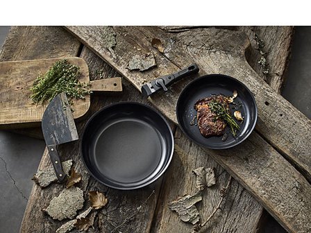 HOLM Stekepannesett avtagbart håndtak 24+28cm sort