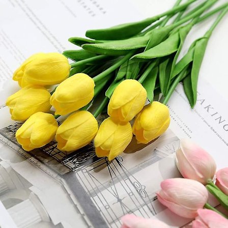 10 kpl Tekoäly Tulppaania Tekokukat Aito Kosketus Tulppaanit Kukkakimppu Hääjärjestelyihin Koti Dekoraatio