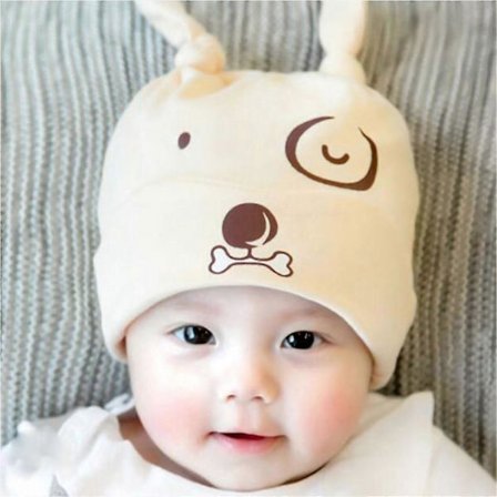 Baby Öronlapp Mössa och Halsduk Set för Pojkar och Flickor 3-6 Månader Beige Bomull Höst Vår -Yx