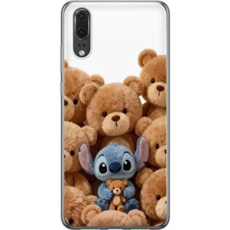 Kompatibel Mobilcover til Huawei Huawei P20 Sød og sikker illustration med Stitch omgivet af bamser, der skaber en varm og legende følelse for børn