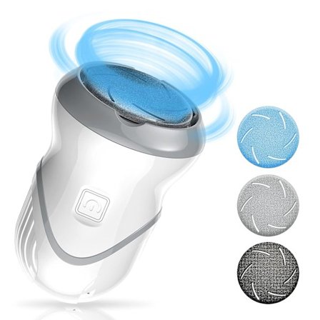Profesjonell Elektrisk Fotfil for Hard Hud, Bærbar Oppladbar Fotfil Pedikyrverktøy med Vakuumadsorpsjon Fotkvern 2 Hastigheter 3 Slipehoder