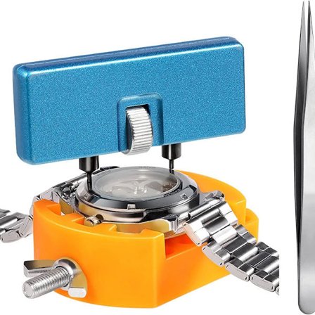 Rannekellon paristonvaihtosarja, kellokuoren avaaja kellon kannen avaamiseen kiertämällä