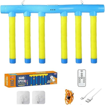 Reflex Challenge-spel, Drop Sticks-spel, Träningsleksak för hand-öga-koordination, 3 justerbara hastigheter, med fjärrkontroll-kx2