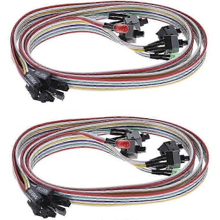 2 kpl tietokonekotelon ATX-virtakytkin nollauskytkin kaapeli 2 LED-valolla punainen vihreä ATX-kotelo Fr