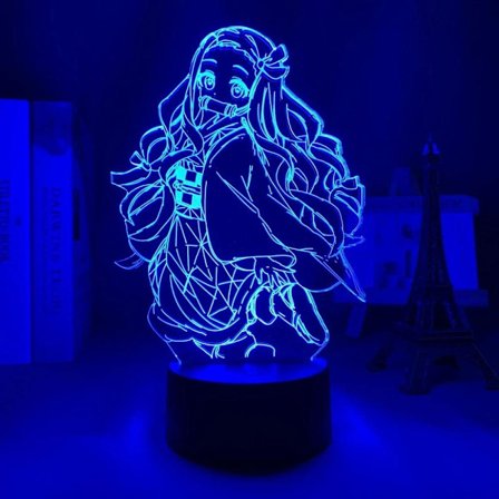 Anime Demon Slayer Nezuko Kamado lampa Cool 3D Illusion Natt