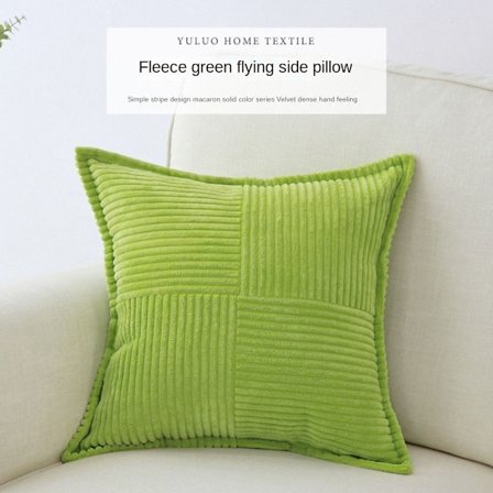 2kpl Vakosamettityynynpäällinen Raidallinen cover VIHREÄ