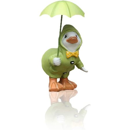 Ande-statue, dyrehage-statue harpiks paraply regnfrakk ande-ornament samleobjekt figur ande-figur hagedekor statuer figurer ornamenter fo